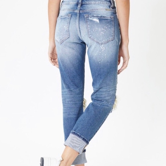 KanCan Distressed Paint Splatter Boyfriend Jeans size 25/3 - Picture 2 of 13